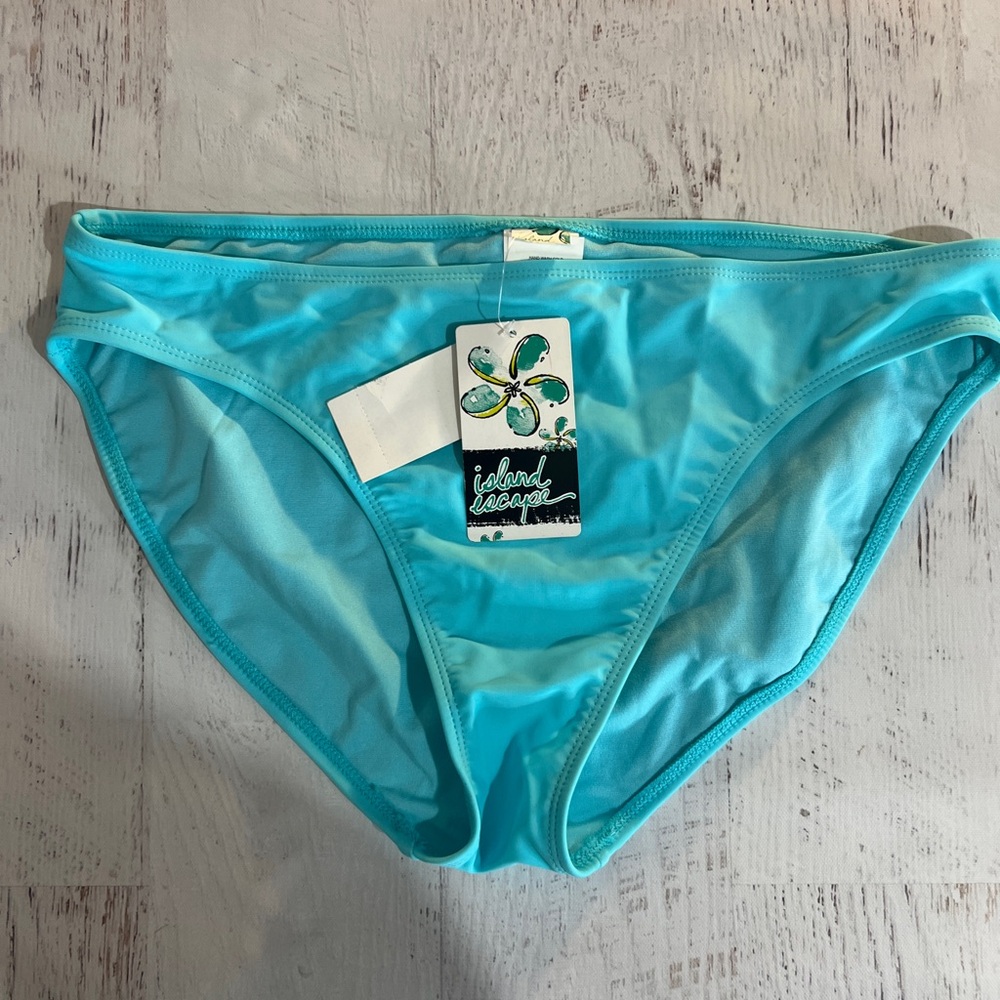 Island Escape Turquoise Bikini Bottom, NWT size 12